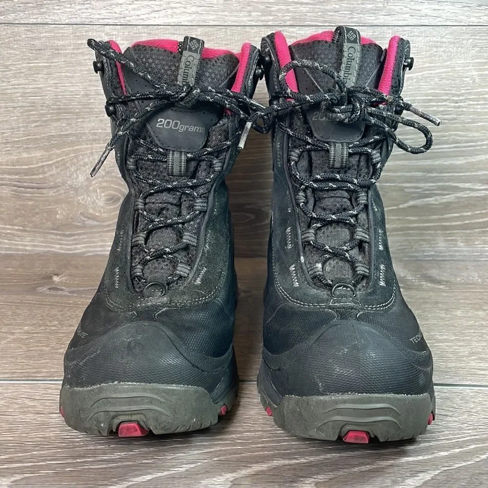 Columbia Bugaboot Techlite Women’s Sz 7 Black Pink Warm 200g Waterproof Boots